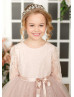 Dusty Pink Lace Tulle Flower Girl Dress